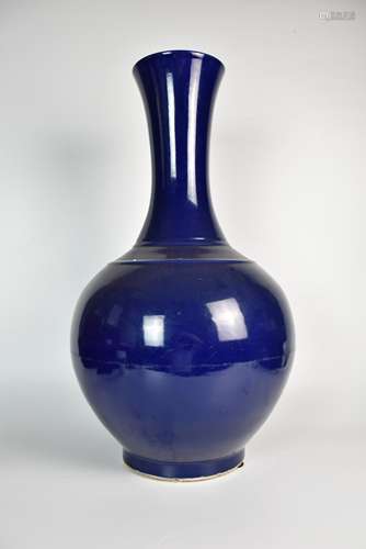 A Large Altar-Blue Glazed Vase