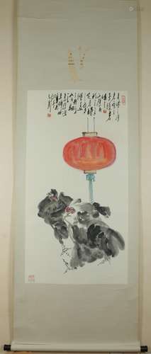 A Chinese Painting of Chicken, Wang Zi Wu Mark