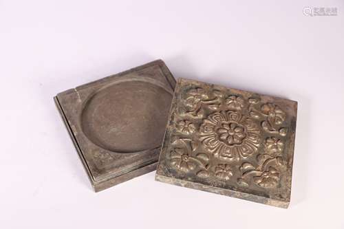 A Duan Inkstone with Bronze Ink Stand