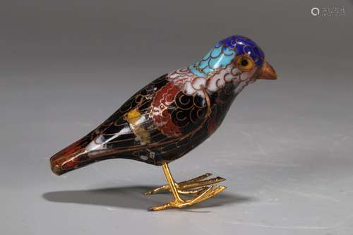 A Bronze Statue Cloisonne Enamel Sparrow