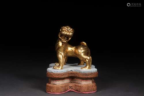 A Gilt Bronze Lion