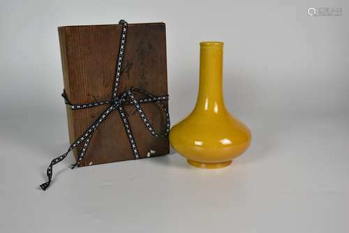 A Yellow Glazed Porcelain Vase