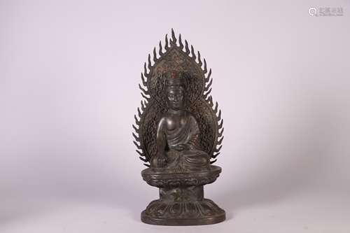 A Statue of Bronze Guan Yin