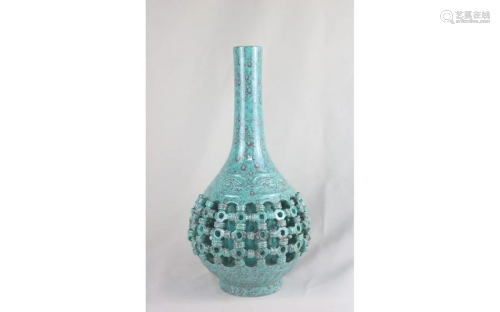 Chinese Robin's Egg Glazed Porcelain Vase