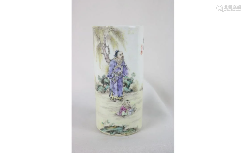 Chinese Famille Rose Porcelain Brushpot