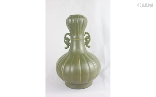Chinese Tea Dust Glazed Porcelain Vase