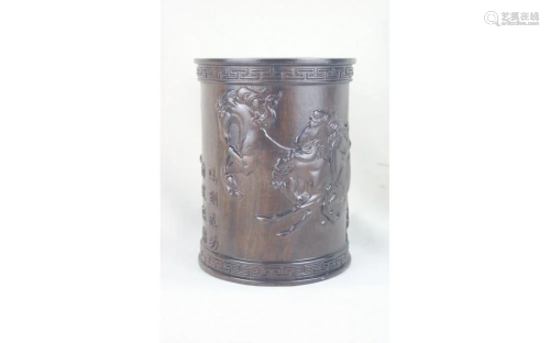 Chinese Rosewood Brush Pot