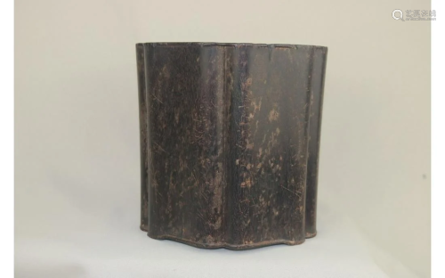 Chinese Zi-Tan Wood Brushpot