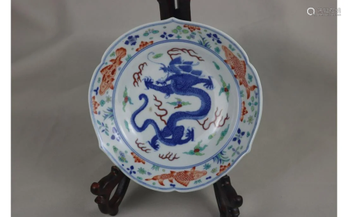 Chinese Doucai Porcelain Plate