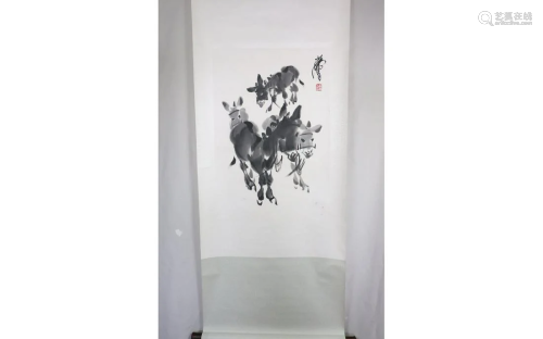 Chinese W/C Scroll Painting