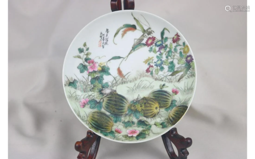 Chinese Famile Rose Porcelain Plate