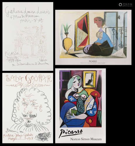 巴勃羅．畢卡索  展覽海報四張