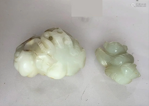 Two Pale White Jade Pendants, Qing Dynasty