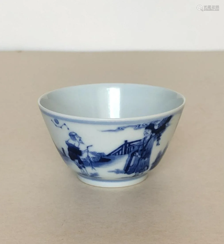 A Chinese Blue and White Cup in Kangxi Style