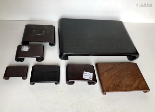 Seven Rectangular Wood Stands