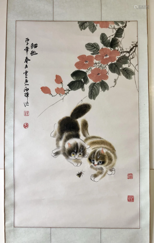 Song Binghui (Chinese), Watercolor on Paper Scroll