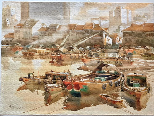 Liu Peihe (Singaporean/Chinese 1945- ) Watercolor on