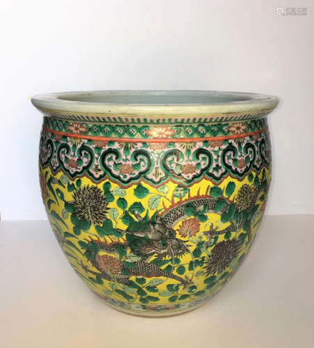 A Large Chinse Famille Rose Enamel Fishbowl, 19th
