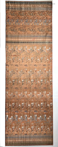 A Large Chinese Brocade Silk Panel - 100 Boys Playing,