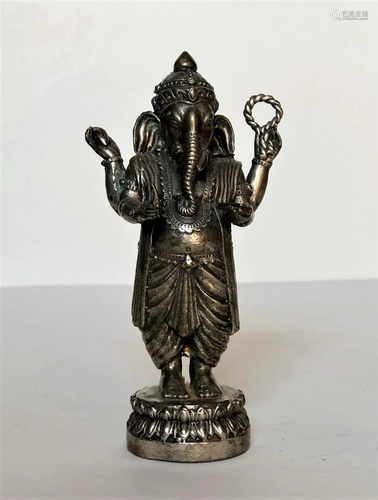 A Fine Indian Silver like Ganesha God Figure