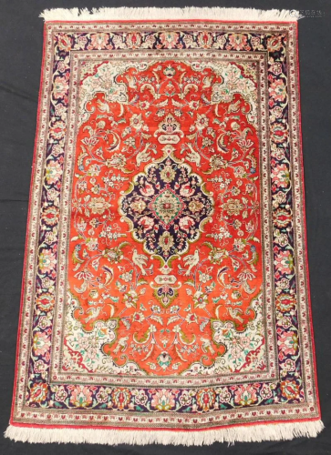 Qum silk Persian rug. Iran. Very fine weave.