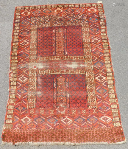 Tekke Engsi. Tribal carpet. Turkmenistan. Antique.