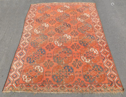 Ersari main carpet Turkmenistan. Antique, 19th century.