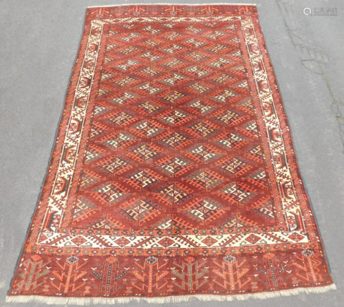 Yomud main carpet. Probably antique, around 1800.