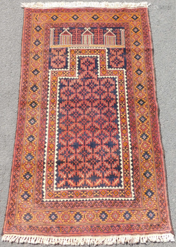 Baluch prayer rug. Afghanistan. Old.
