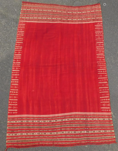 Carpet. Berber kilim, blanket. Overdyed red.