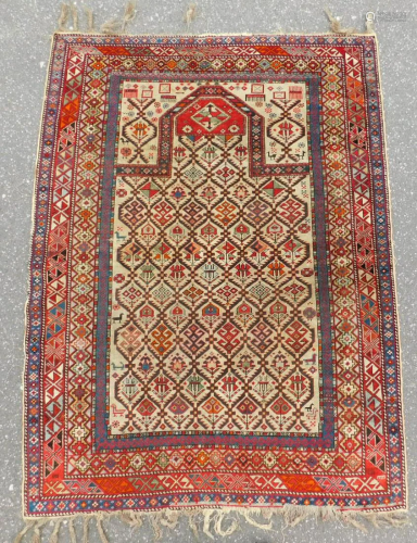 Shirvan prayer rug antique. Caucasus.
