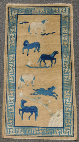 Baotou, Paotou. Carpet with 6 horses. China / Mongolia