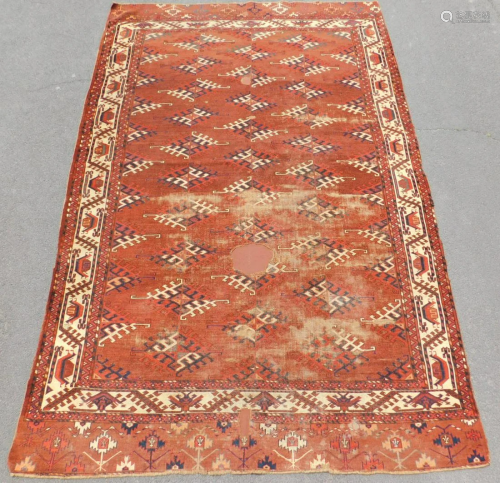Jomud main carpet. Turkmenistan. Probably antique.