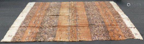 Tapas blanket made of tree bark. Probably South Seas.