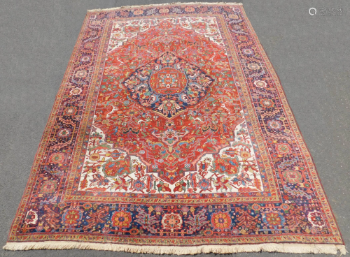 Heris Persian carpet. Iran. Antique.