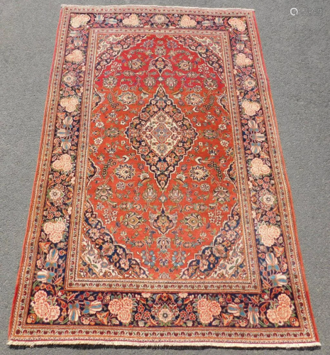 Keshan Persian rug. Iran. Fine weave. Cork wool. Old.