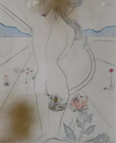 Salvador DALI (1904 - 1989). The Nude with the Garter.