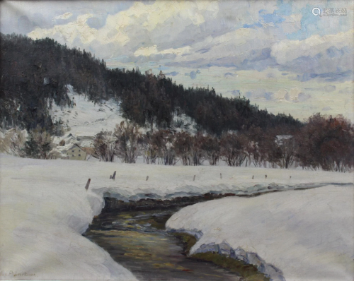 Lonny VON PLÄNCKNER (1863 - c.1925). Brook in Winter.