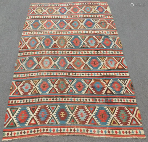 Shirvan kilim. Caucasus. Antique. Tribal Carpet.