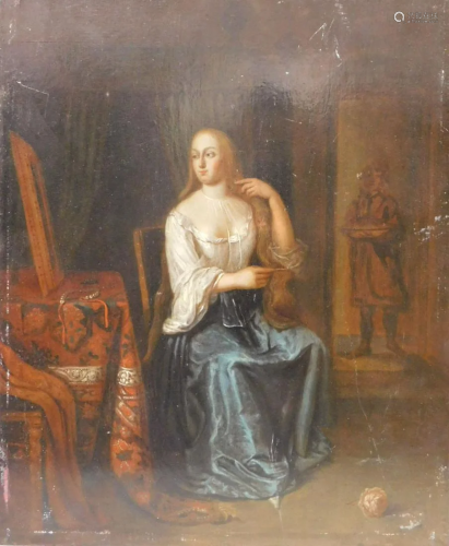 Attr. Caspar NETSCHER (1635/39 - 1684). Lady with Ushak