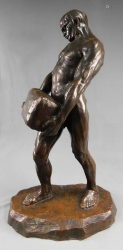 INDISTINCTLY SIGNED (XIX - XX). Bronze figure.