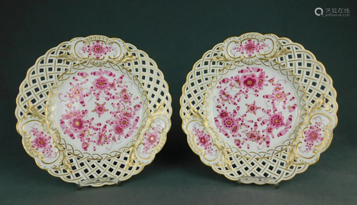 Meissen. 2 plates. Openwork rim.