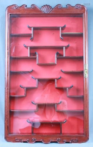 Wall hanging showcase for collectors, probably China.