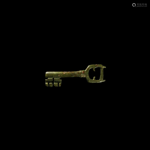 Medieval Zoomorphic Bronze Door Key