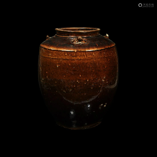 Large Chinese Provincial Glazed Storage Jar