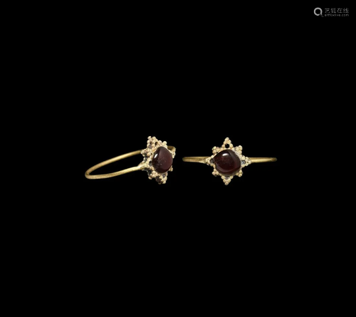 Medieval Gold Ring with Garnet