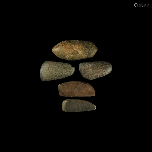 Stone Age Polished Axehead Group