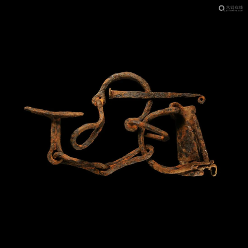 Post Medieval Wall-Chained Manacle Set