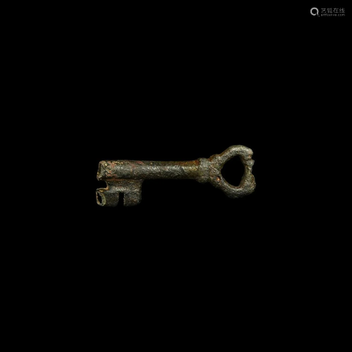 Medieval Bronze Zoomorphic Door Key