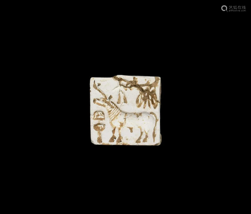 Indus Valley Mature Harappan Stamp Seal with Bull